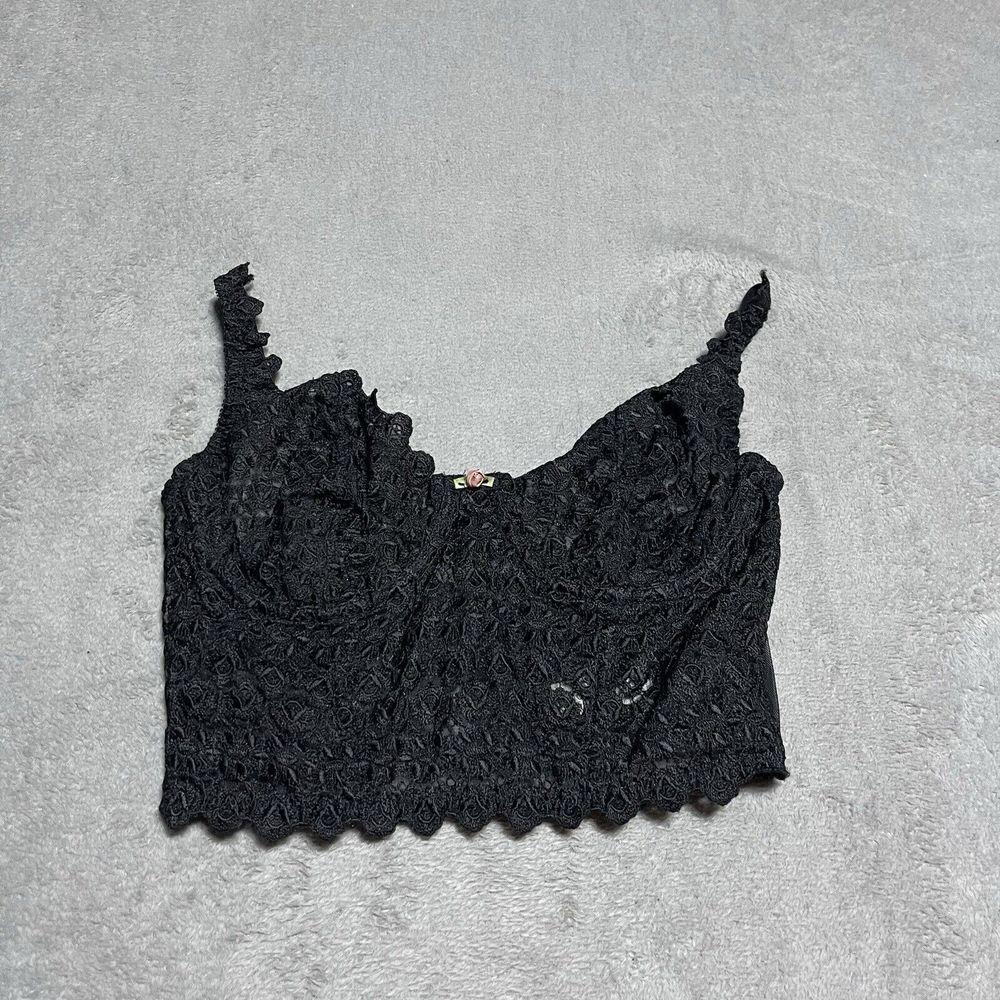 Vintage Victorias Secret Bra Womens 36C Black Underwire Lace Coquette‎